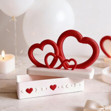 Valentinsdag hjerteformede redekasser rosa papp2026