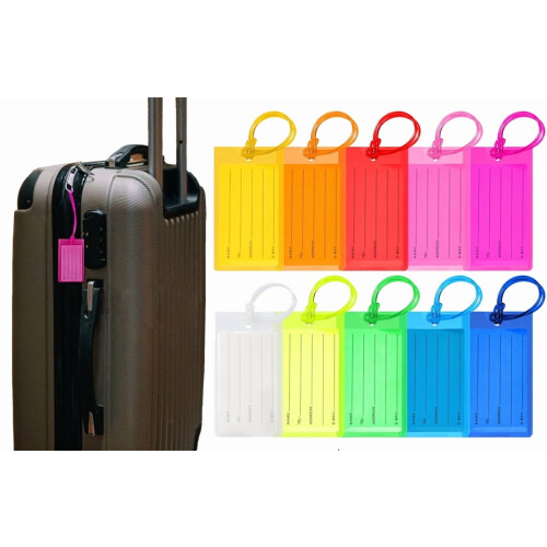 10-pack PVC-bagageetiketter för resväskor – 6,5 x 10,2 cm