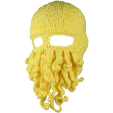 Cappello da barbaro da uomo pieghevole con barba integrata