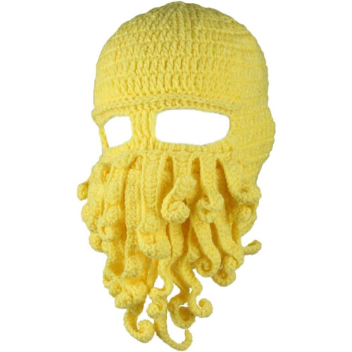 Cappello da barbaro da uomo pieghevole con barba integrata