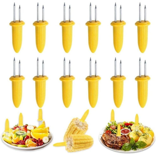 Supports à maïs en acier inoxydable, lot de 24
