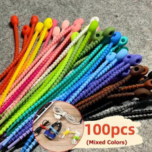 Organiseurs de câbles en silicone avec attaches autobloquantes (100 pièces)