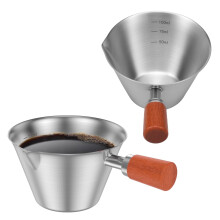 Tasses à expresso en acier inoxydable avec manche en bois (2 pièces)