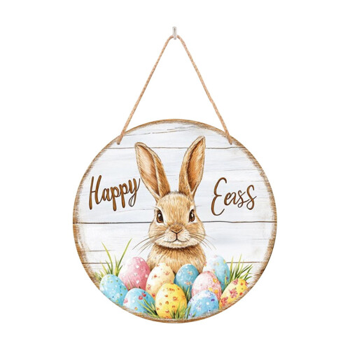 Panneau de porte en bois Lapin de Pâques 20 cm