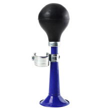 Retro Bugle Horn for Bike – Rubber Squeeze Metal Horn, Compatible with Kids Bikes, Golf Carts & Vehicles (Blue)