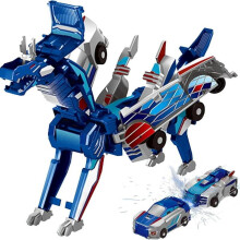 2Pcs Transforming Car-Robot Toys for Kids: Flying Dinosaur & Unicorn, Magnetic Auto-Deformation – Compatible with Kids' Cars