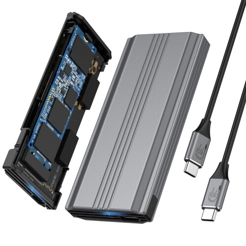 20GB Tool-Free Solid-State USB3.2 Hard Disk Box Dual-Protocol NVME/NGFF Mobile Hard Disk Box Type-C 1