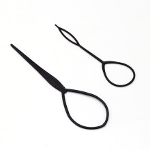 2 Pcs Plastic Crochet Braids Hair Pull Needles for Ponytail Pigtail Updo Styling Tool Hairdressing Accessory (Black)