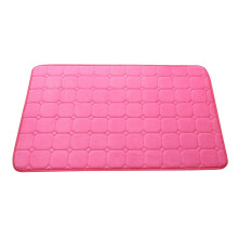 Tapis de bain antidérapant extra doux, tapis de sol absorbant l'eau, couleur unie, accessoires de décoration intérieure - Rose vif (80 x 50 cm)