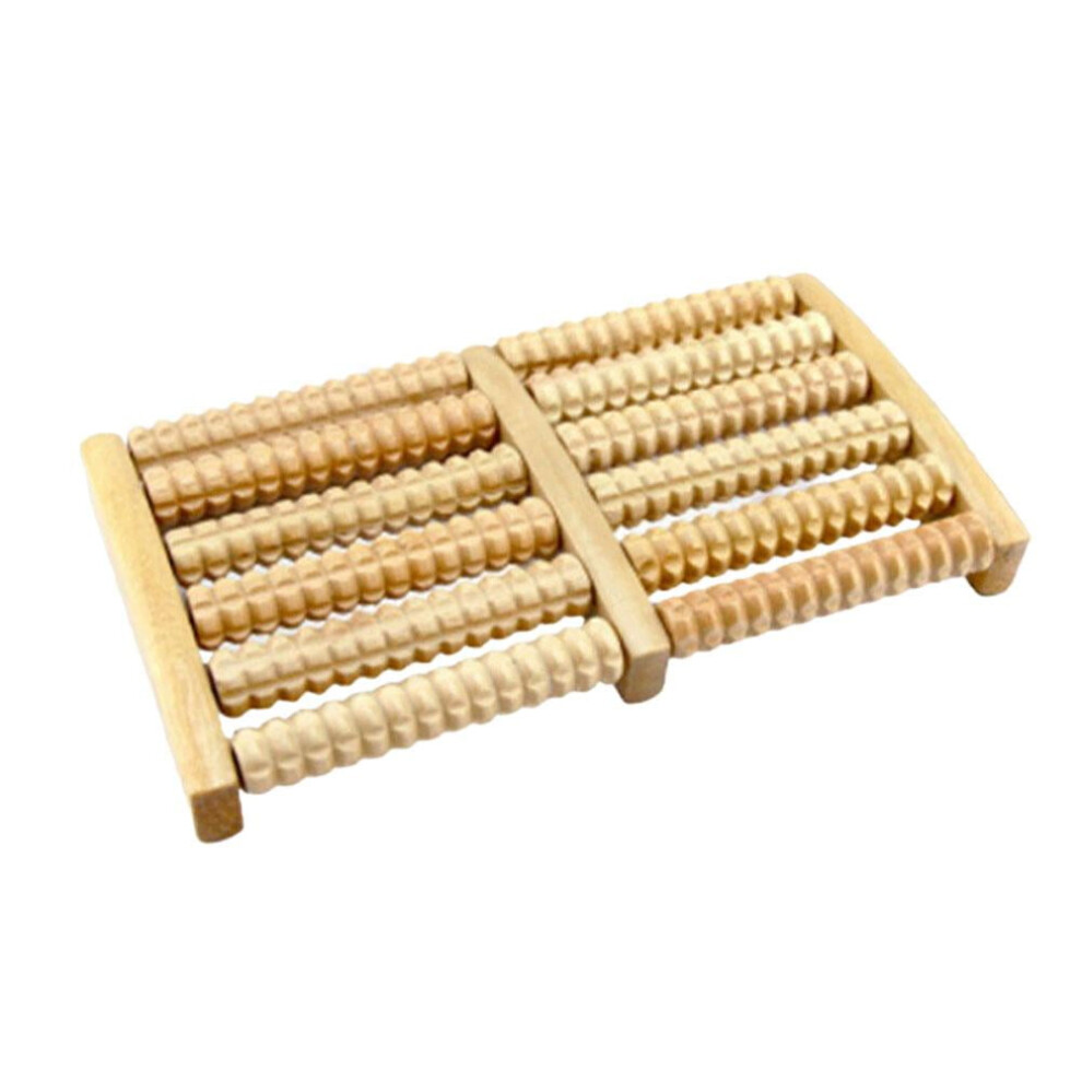 Foot Massager Wooden Color Six-Row Wheels