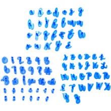 Ensemble de 83 tampons à gâteaux avec lettres majuscules, minuscules, chiffres et symboles – pour fondant, biscuits et gâteaux – Compatible