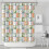Cortina de chuveiro com estampa xadrez multicolorida 84x72 polegadas 1