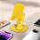 Support de téléphone pliable et rotatif à 360 en aluminium pour bureau – Compatible Android, multi-angles, support jaune robuste 1