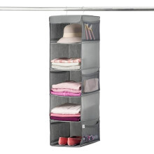 Hanging Closet Organizer 5-Shelf Storage for Clothes Towels