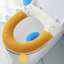 Housse de siège de toilette chaude avec fermeture éclair et coussin doux à motif lapin pour salle de bain à domicile en hiver