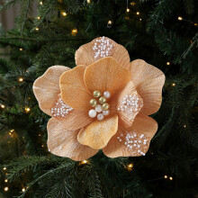 Wunderschöner, künstlicher Weihnachtsstrauß mit Blumen für Schreibtisch oder Wohnung, als festlicher Schmuck gestaltet, um Ihren Raum in Gelb zu