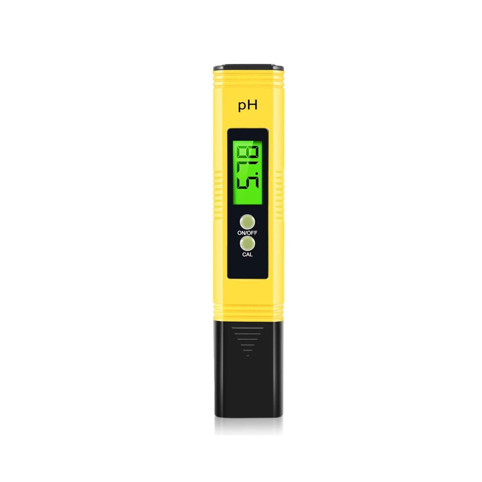 Yellow Digital Ph, 0.01Ph High Accuracy Pen Type Ph Metertemperature Meter For Hydroponics, Pool And Aquarium,