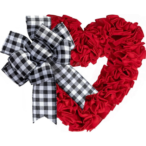 Valentijnsdagkrans in hartvorm, 17 inch