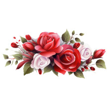 Stickers muraux pour la Saint-Valentin : roses rouges, décoration romantique pour le salon, la salle de bain et l’entrée.
