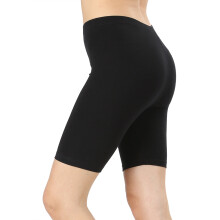 Leggings femininas de algodão macio e elástico na altura do joelho, ideais para fitness, esportes e ciclismo.
