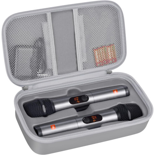 Custodia per microfono wireless compatibile con il sistema a due microfoni wireless JBL – Borsa da viaggio portatile con doppio microfono per