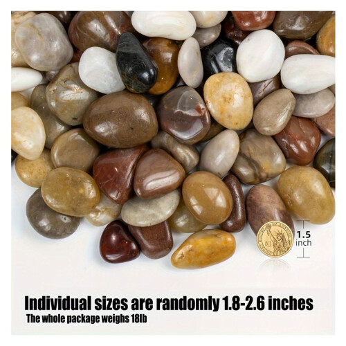 Γυαλισμένα River Rocks 18 λίβρες 1,6-2,4 ίντσες 1