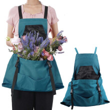 Robuste Gartenschürze mit Taschen, Ernte- und Sammelschürze aus Canvas, mit praktischem Verschluss am Boden, vielseitig einsetzbare Arbeitsschürze