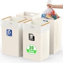 Disposable Trash Can with Handles 30 Gallon 4 Pack