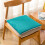 Coussin de siège bleu avec attaches, épais, antidérapant et lavable. 1