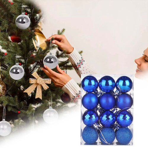 24 Pack Purple Plastic Christmas Ornaments 4cm 1
