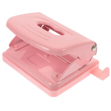 two hole punch,Metal Pink Hole Punch,Adjustable Hole Punch,Mini Stapler Stapler for Office and Home(pink)