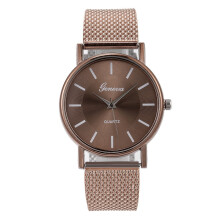 Waterproof Luminous Quartz Watch Woman's High-end Blue Glass Life Waterproof Distinguished Brown