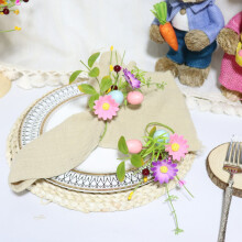 Ronds de serviette floraux en forme de cœur - Porte-serviettes en fleurs artificielles pour mariages, Saint-Valentin, anniversaires et décoration