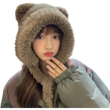 Femei iarna Beanie pălării tricotate urechi clapete drăguț umplute ursuleț urechi fleece căptușit pufos schi zăpadă pălărie