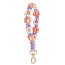 Sunxin Bohemian Hand-Woven Keychain Wrist Strap, Nordic Daisy Flower Lanyard – Compatible with iPhone & Android