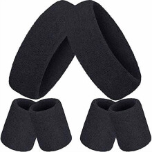 6-Pcs Neon Sports Sweatbands Set (2 Headbands + 4 Wristbands) – Breathable Terry Cloth, Compatible with Basketball, Tennis, Cosplay