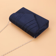 Evening Handbag Navy Fabric Lined Clutch Bag with Snap Closure for Prom Party