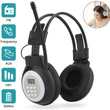 Écouteurs intra-auriculaires avec radio FM intégrée, sans fil, pour le jogging, la marche, les travaux quotidiens, la tonte de la pelouse, le