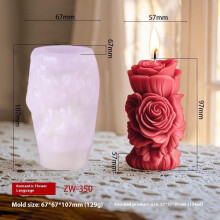 (Stil A3) 3D Rose Søylelys Silikonform DIY Geometrisk Blomstersøylelys Gips Ornamentform Bryllupsdekor