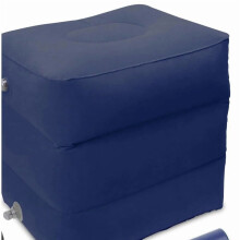 Deep Blue Inflatable Foot Rest Pillow for Travel - Adjustable Height Flight Foot Rest for Kids & Adults on Airplane