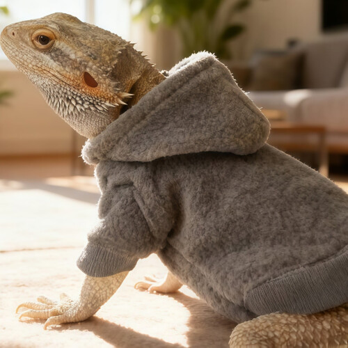 Χειροποίητη Polar Hoodie για Γενειοφόρο Δράκο – Ζεστό Πουλόβερ Ερπετών, Προστασία 2