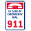 Πινακίδα "Dial911in Emergency" αλουμινίου 8x12" – Προστασία από υπεριώδεις ακτίνες, 1