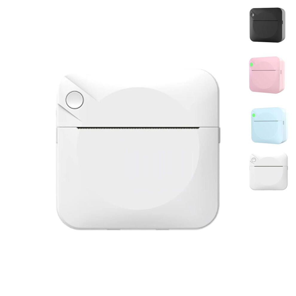 Portable Mini Printer, Sticker Printer, Portable Sticker Maker With1 Rolls Paper, Print Pod Inkless Thermal Printers, Journal, Diy(White) White 9418476616273