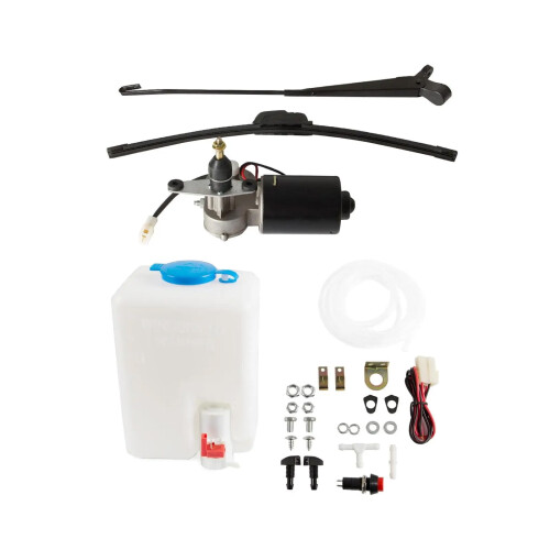 12V Windshield Wiper Motor Kits With Adjustable Washer Bottle For UTV ATVs Offoads Vehicle Utility Task Trucks