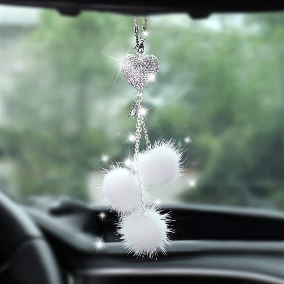 Car Hanging Bling Pendant Ornament For Women Â Compatible With All Cars White 9558633956528