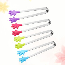 Mini pinces en acier inoxydable, couleurs assorties, lot de 4
