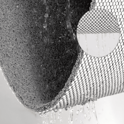 Halkfri duschmatta grå 137x86 cm PVC-luffa