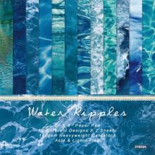 Scrapbookpapier met waterachtergrond, Cadet Blue, 24 vellen, 6x6 inch