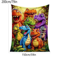 Manta de franela de dinosaurio de terciopelo suave 150x200cm