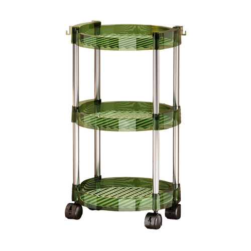 3-Tier Rolling Storage Cart Plastic Mobile Shelf 1 Unit 1